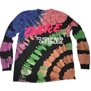 D.A.R.E. Unisex Tie-Dye Long Sleeve Shirt - Multicolor, NWOT